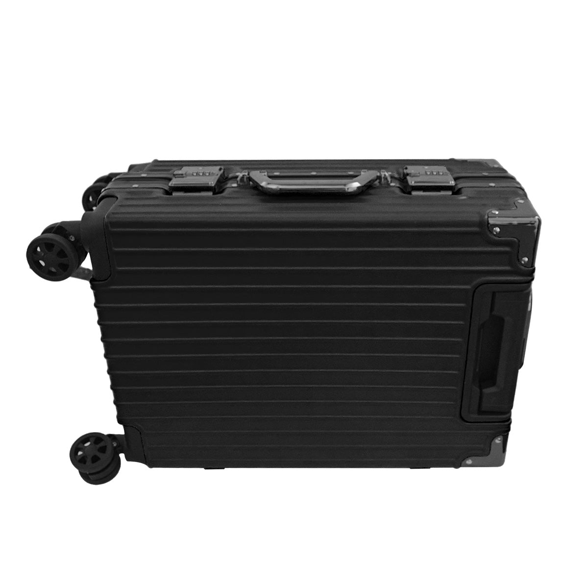 Troler, bagaj de cala, Naimeed D5396L, Premium Voyage, 4 roti duble 360 grade, ABS, inchidere cifru, Negru, 44x29x71cm
