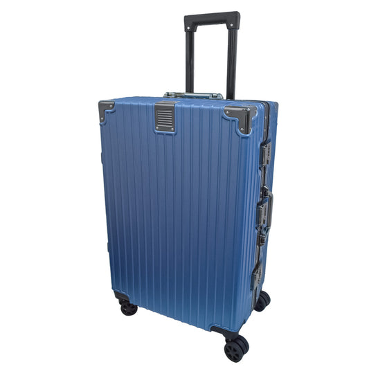 Troler, bagaj de cala, Naimeed D5398L, Premium Voyage, 4 roti duble 360 grade, ABS, inchidere cifru, Albastru, 50x33x77cm