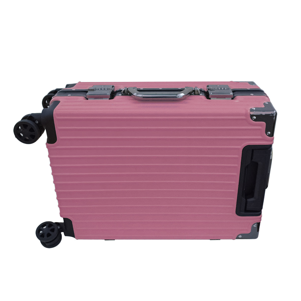 Troler, bagaj de cala, Naimeed D5399M, Premium Voyage, 4 roti duble 360 grade, ABS, inchidere cifru, Roz, 42x28x68cm