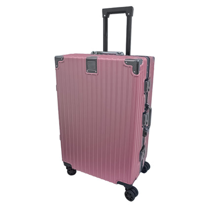 Troler, bagaj de cala, Naimeed D5399L, Premium Voyage, 4 roti duble 360 grade, ABS, inchidere cifru, Roz, 50x33x77cm