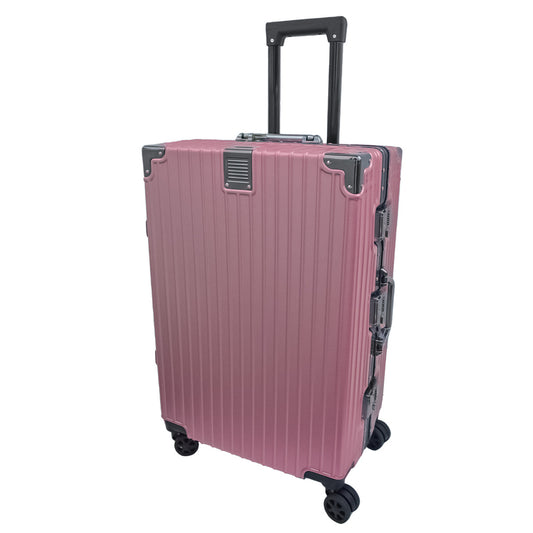 Troler, bagaj de cala, Naimeed D5399L, Premium Voyage, 4 roti duble 360 grade, ABS, inchidere cifru, Roz, 50x33x77cm