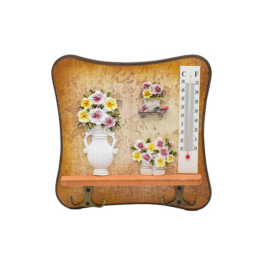 Cuier decorativ cu termometru D54, 19x19  cm, m2