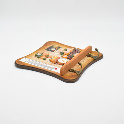 Cuier decorativ cu termometru D54, 19x19  cm, m3