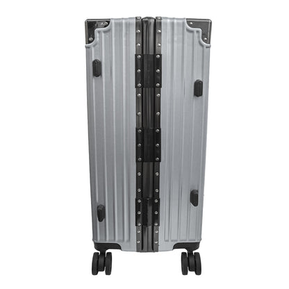 Troler, bagaj de cala, Naimeed D5400L, Premium Voyage, 4 roti duble 360 grade, ABS, inchidere cifru, Argintiu, 50x33x77cm
