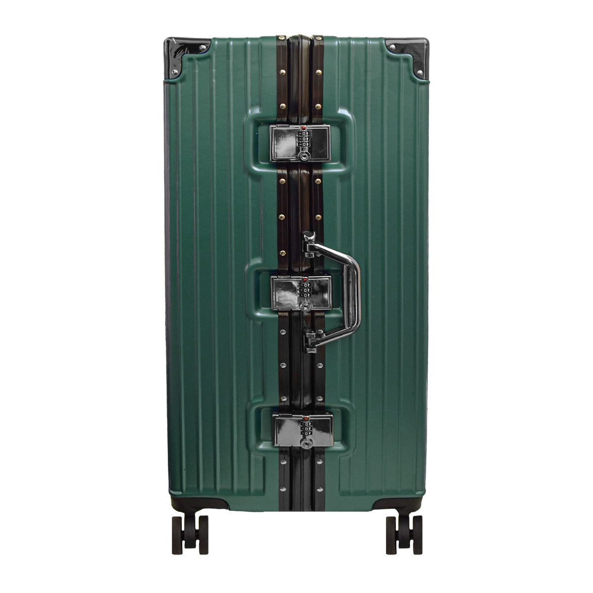 Troler, bagaj de cala, Naimeed D5401L, Premium Voyage, 4 roti duble 360 grade, ABS, inchidere cifru, Verde, 50x33x77cm