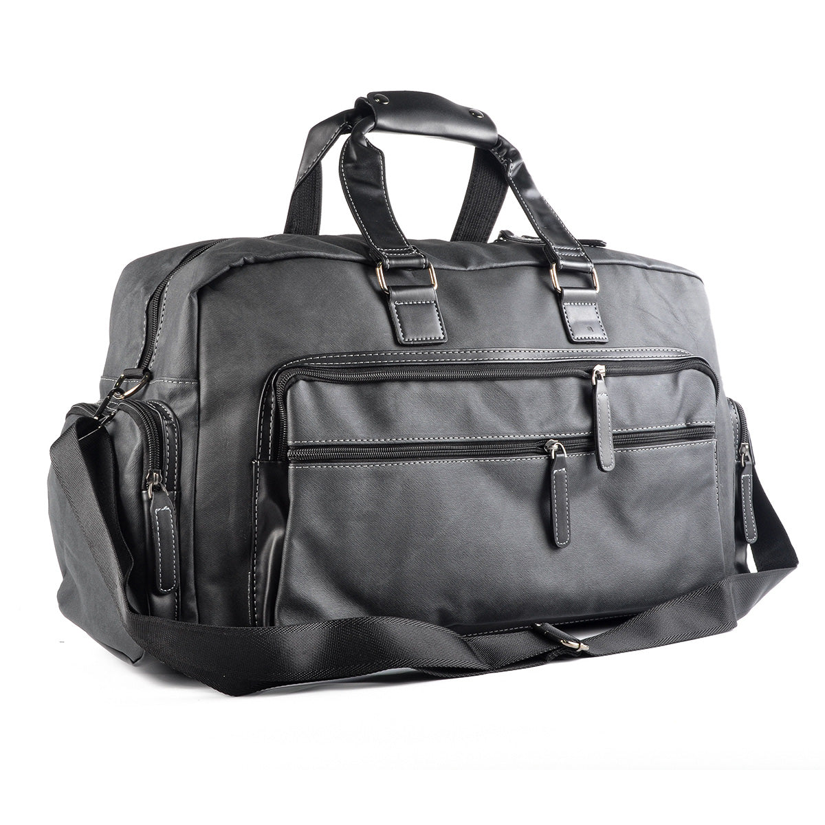 Geanta voiaj, pentru avion, piele ecologica, Naimeed D5407, Companion, Gri, 48x17x27cm