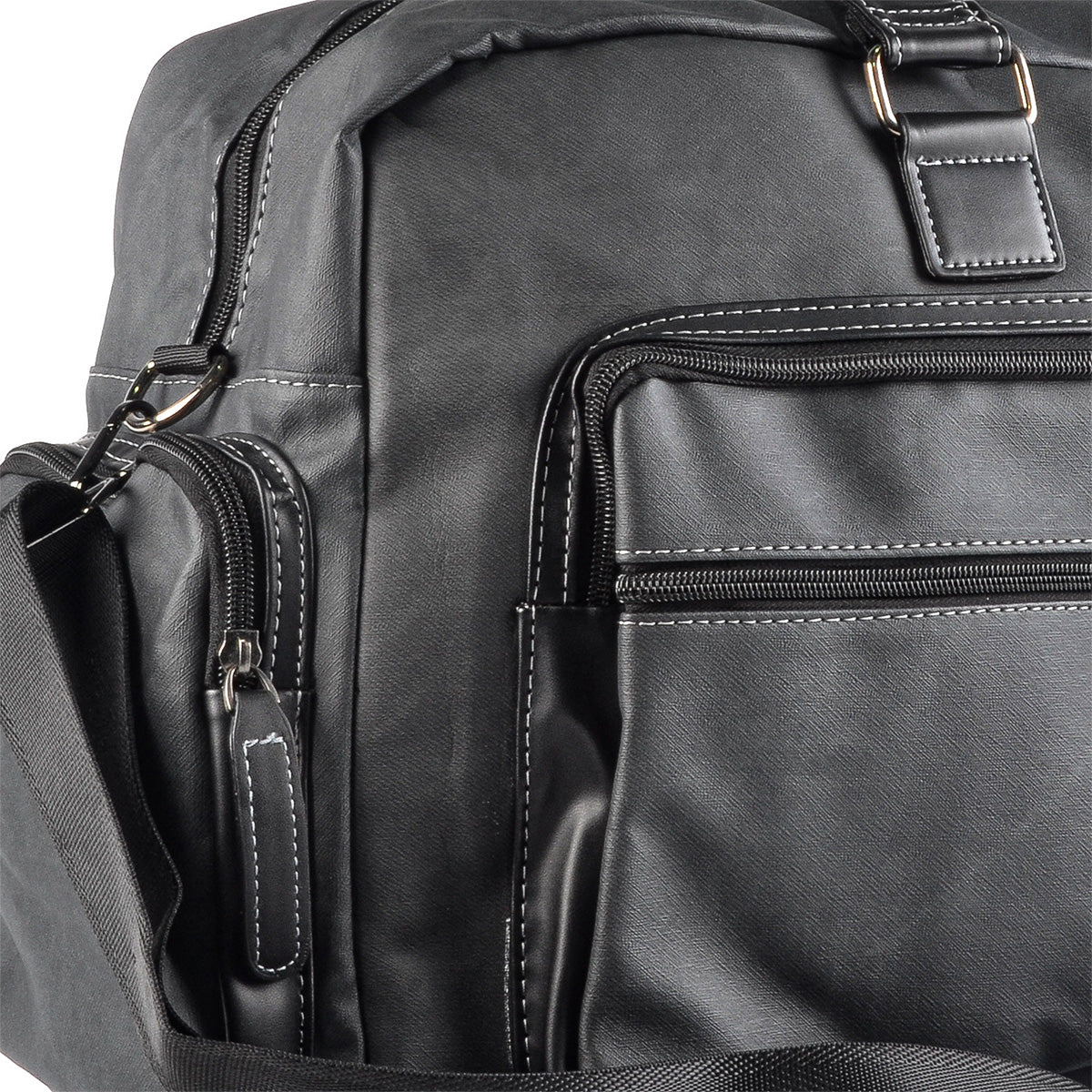 Geanta voiaj, pentru avion, piele ecologica, Naimeed D5407, Companion, Gri, 48x17x27cm
