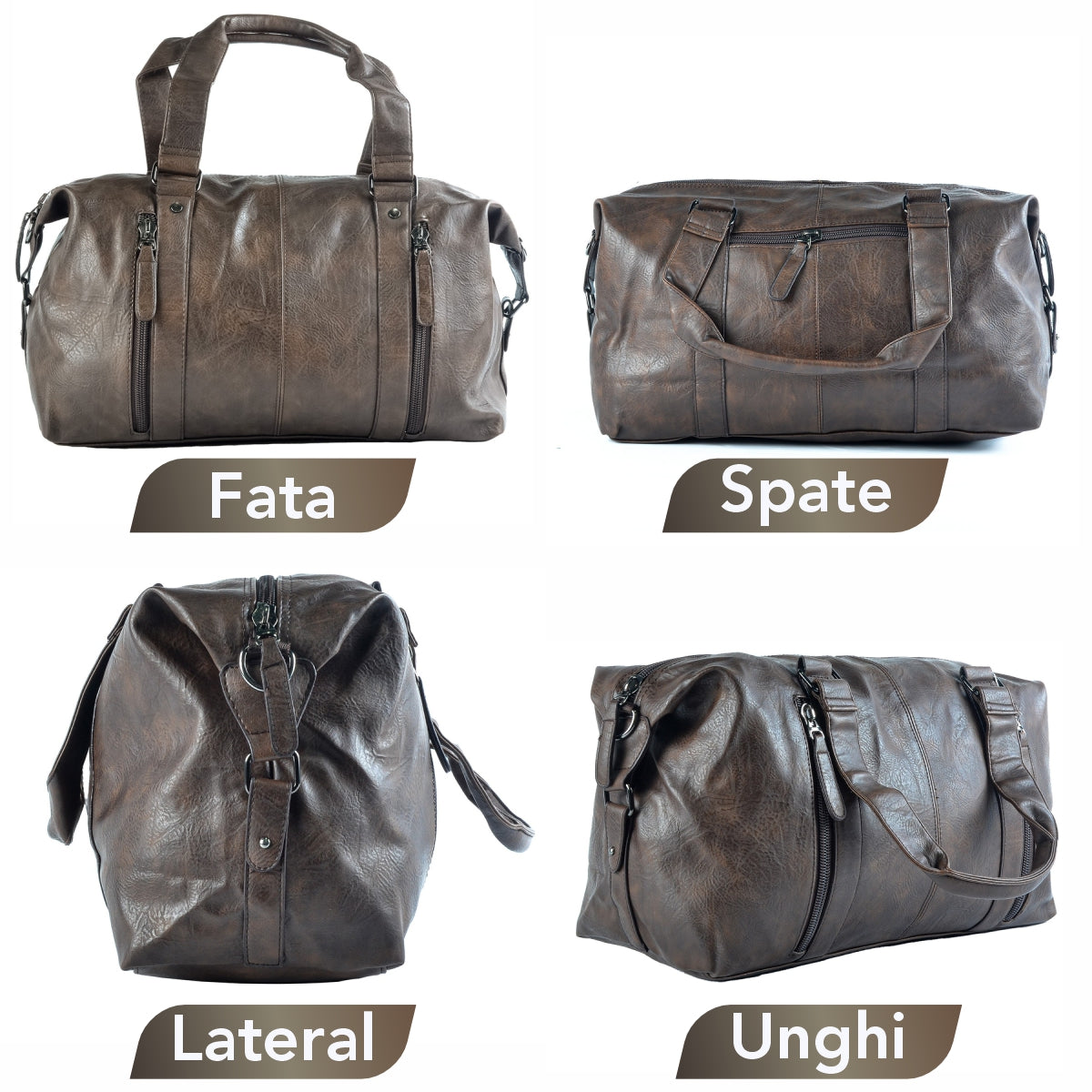 Geanta voiaj, pentru avion, piele ecologica, Naimeed D5413, Companion, Maro inchis, 50x16x30cm