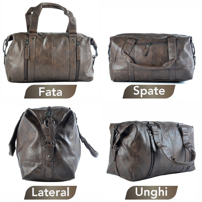 Geanta voiaj, pentru avion, piele ecologica, Naimeed D5413, Companion, Maro inchis, 50x16x30cm