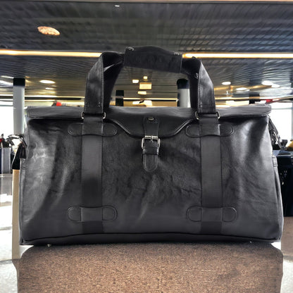 Geanta voiaj, pentru avion, piele ecologica, Naimeed D5415, Companion, Negru, 48x20x23cm