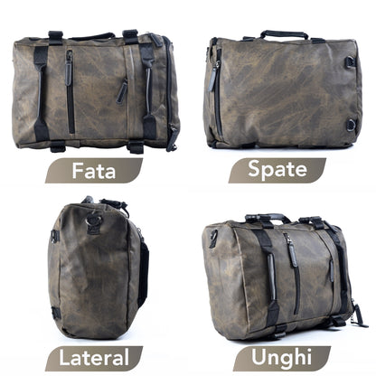 Geanta voiaj, pentru avion, piele ecologica, Naimeed D5421, Companion, Verde militar, 45x15x30cm