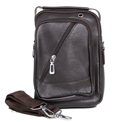Borseta barbati, de umar, piele ecologica, Naimeed D5433, Companion, Maro inchis, 17x8x23cm
