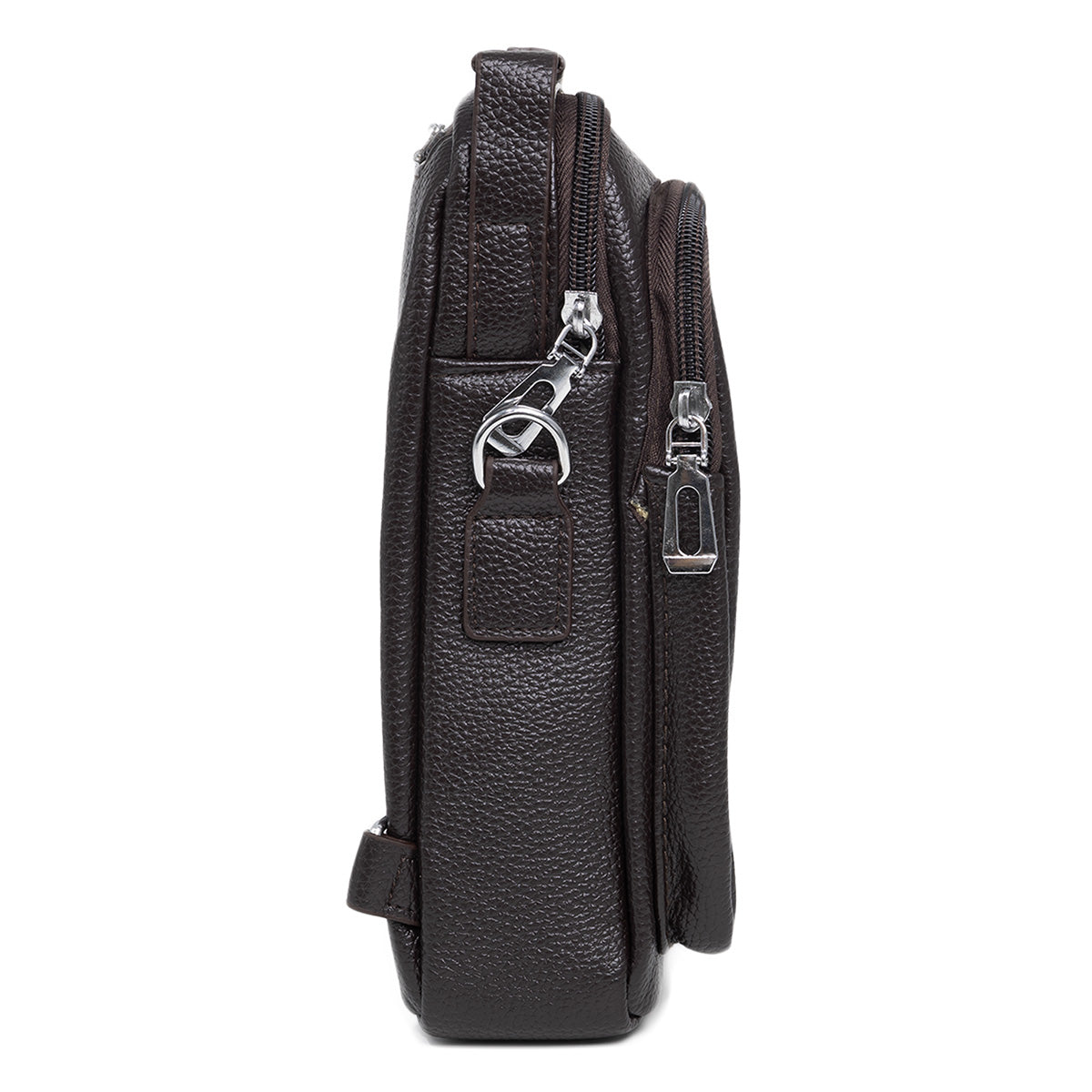 Borseta barbati, de umar, piele ecologica, Naimeed D5433, Companion, Maro inchis, 17x8x23cm