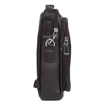 Borseta barbati, de umar, piele ecologica, Naimeed D5433, Companion, Maro inchis, 17x8x23cm