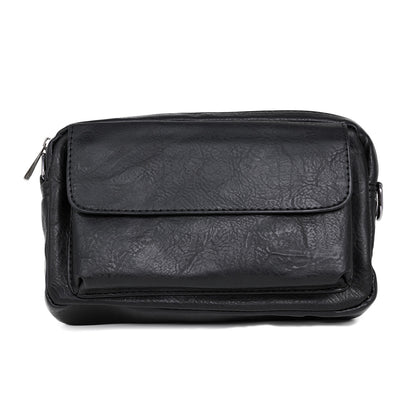 Borseta barbati, de umar, piele ecologica, Naimeed D5443, Companion, Negru, 15x6x23cm