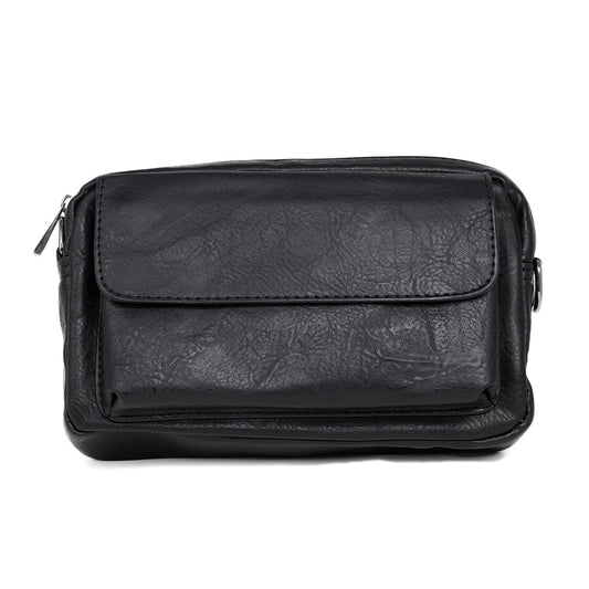 Borseta barbati, de umar, piele ecologica, Naimeed D5443, Companion, Negru, 15x6x23cm