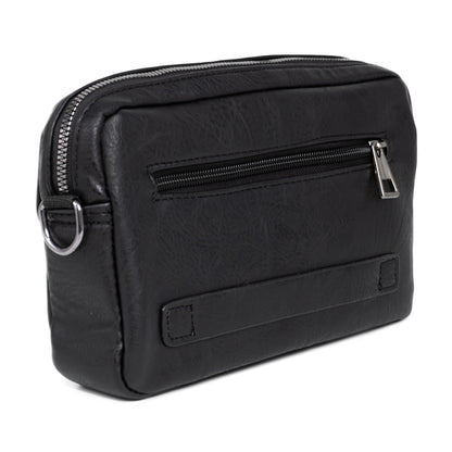 Borseta barbati, de umar, piele ecologica, Naimeed D5443, Companion, Negru, 15x6x23cm