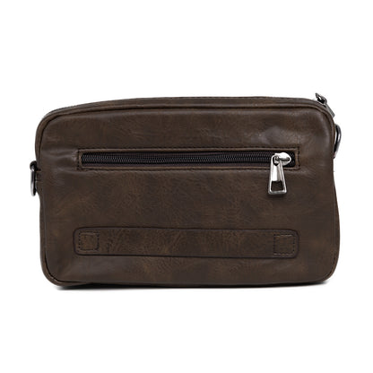 Borseta barbati, de umar, piele ecologica, Naimeed D5444, Companion, Maro inchis, 15x6x23cm