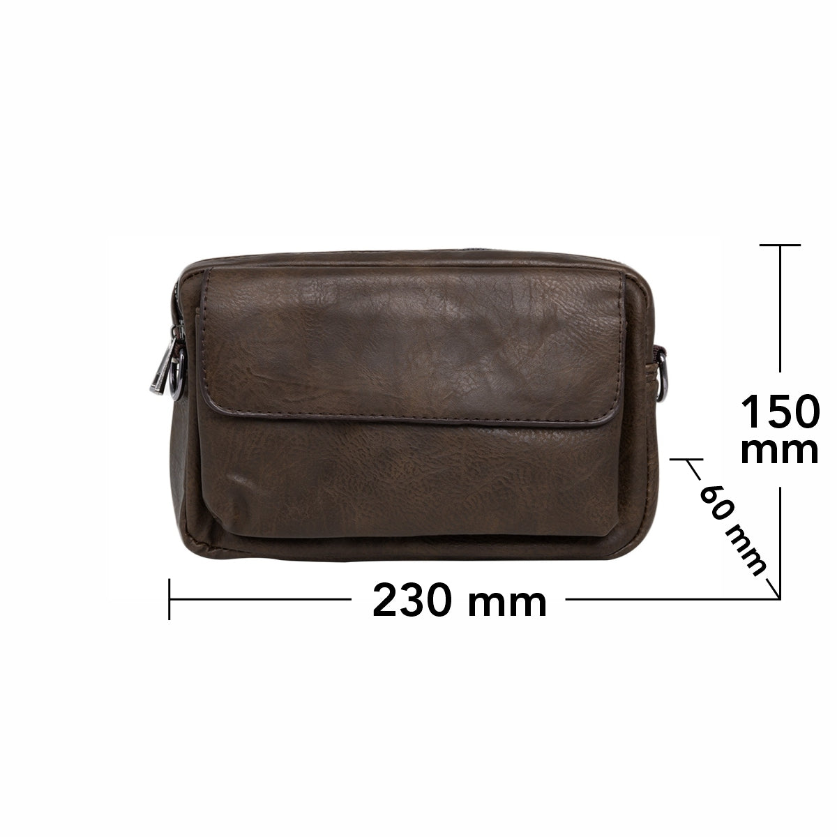 Borseta barbati, de umar, piele ecologica, Naimeed D5444, Companion, Maro inchis, 15x6x23cm