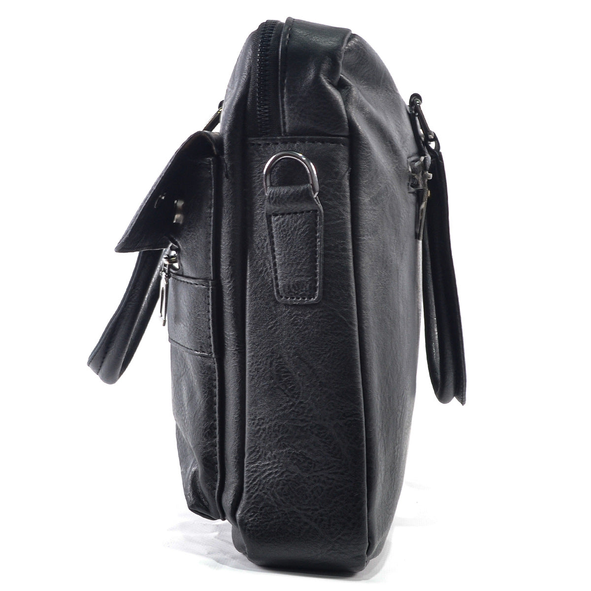 Servieta barbati, piele ecologica, Naimeed D5448, Companion, Negru, 39x7x30cm