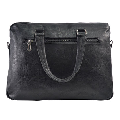 Servieta barbati, piele ecologica, Naimeed D5448, Companion, Negru, 39x7x30cm