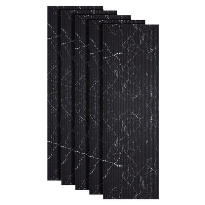 Set 5 panouri decorative, riflaj, polimer rigid, Naimeed D5461, 270x30x0.5cm, Negru