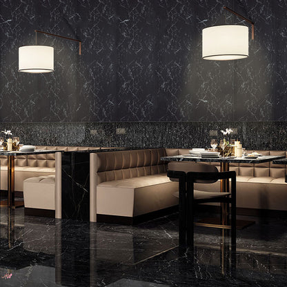 Set 5 panouri decorative, riflaj, polimer rigid, Naimeed D5461, 270x30x0.5cm, Negru