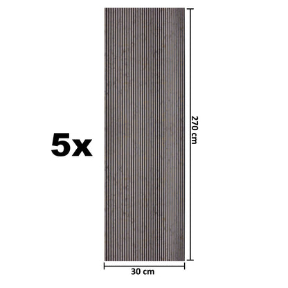 Set 5 panouri decorative, riflaj, polimer rigid, Naimeed D5462, 270x30x0.5cm, Crem
