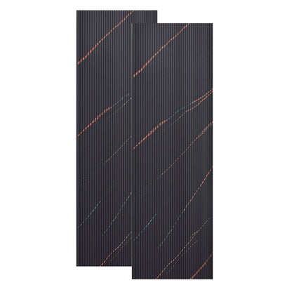 Set 2 panouri decorative, riflaj, polimer rigid, Naimeed D5464, 270x30x0.5cm, Negru