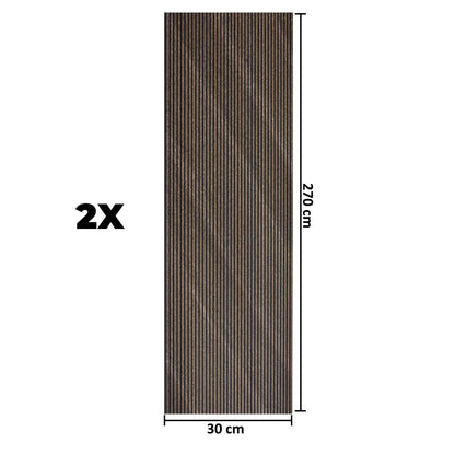 Set 2 panouri decorative, riflaj, polimer rigid, Naimeed D5465, 270x30x0.5cm, Maro