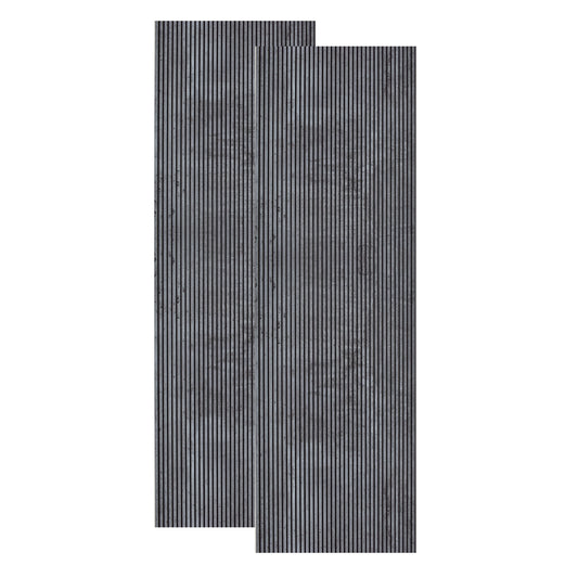 Set 2 panouri decorative, riflaj, polimer rigid, Naimeed D5466, 270x30x0.5cm, Gri