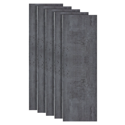 Set 5 panouri decorative, riflaj, polimer rigid, Naimeed D5466, 270x30x0.5cm, Gri