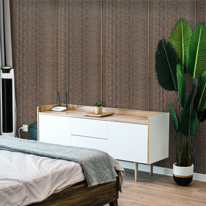 Set 5 panouri decorative, riflaj, polimer rigid, Naimeed D5467, 270x30x0.5cm, Maro