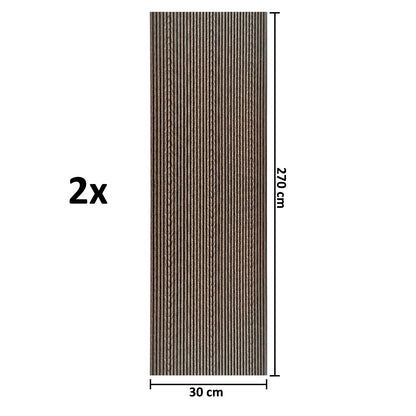 Set 2 panouri decorative, riflaj, polimer rigid, Naimeed D5467, 270x30x0.5cm, Maro