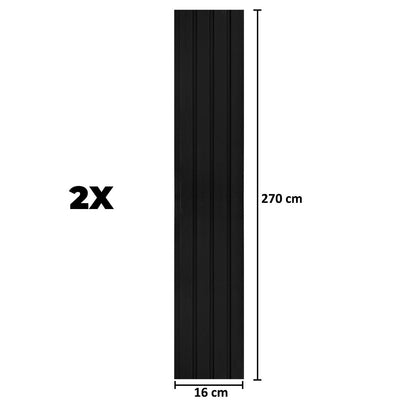 Set 2 panouri decorative, riflaj, polimer rigid, Naimeed D5470, 270x16x1cm, Negru