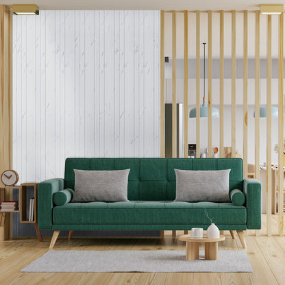 Set 5 panouri decorative, riflaj, polimer rigid, Naimeed D5471, 270x16x1cm, Alb