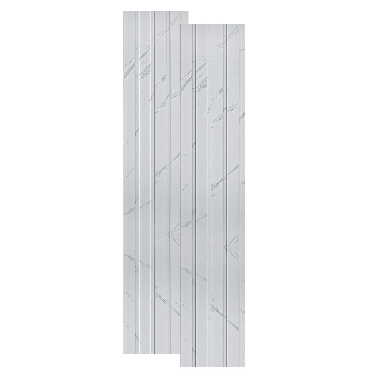 Set 2 panouri decorative, riflaj, polimer rigid, Naimeed D5471, 270x16x1cm, Alb