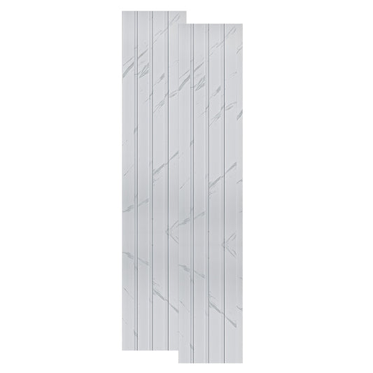Set 2 panouri decorative, riflaj, polimer rigid, Naimeed D5471, 270x16x1cm, Alb