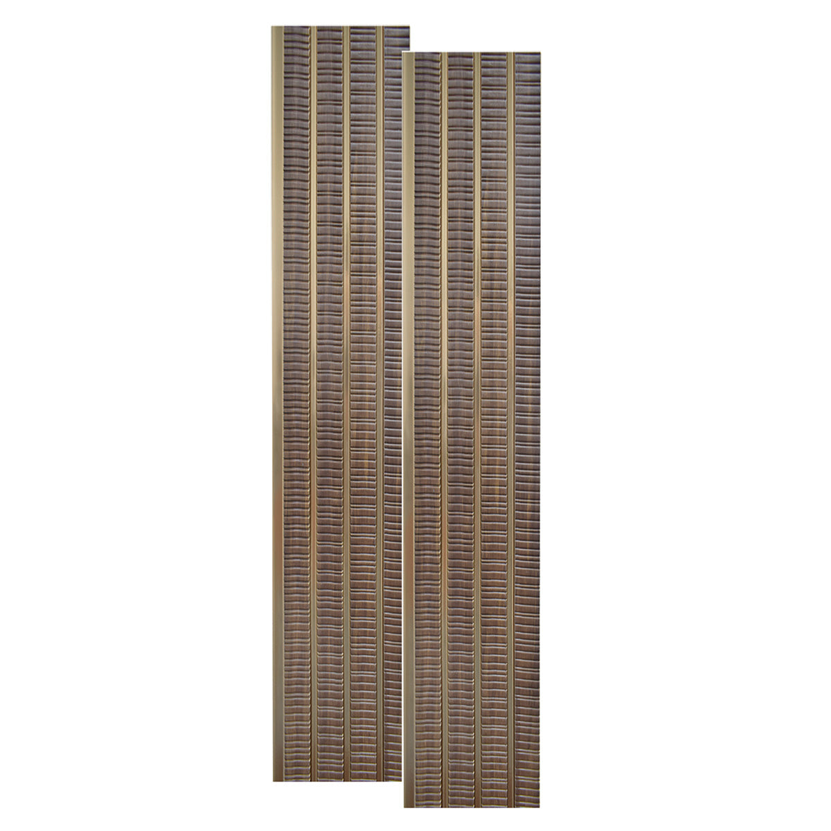 Set 2 panouri decorative, riflaj, polimer rigid, Naimeed D5473, 270x16x1cm, Maro/Auriu