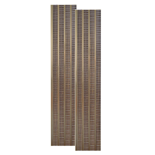 Set 2 panouri decorative, riflaj, polimer rigid, Naimeed D5473, 270x16x1cm, Maro/Auriu