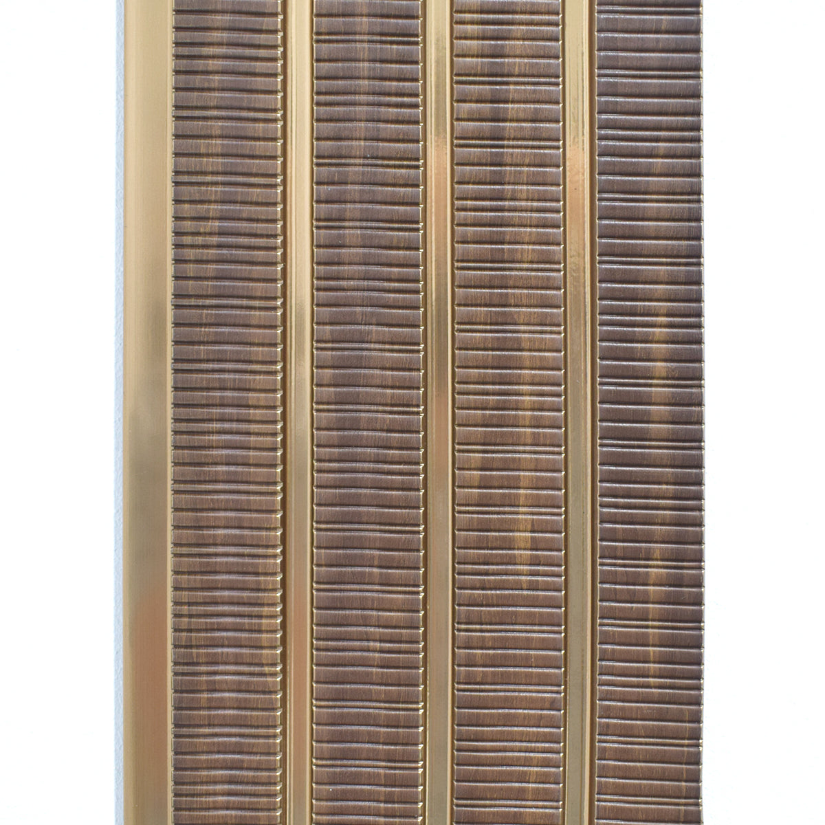 Set 2 panouri decorative, riflaj, polimer rigid, Naimeed D5473, 270x16x1cm, Maro/Auriu