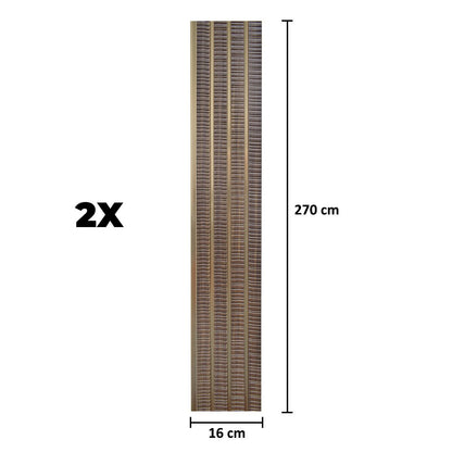 Set 2 panouri decorative, riflaj, polimer rigid, Naimeed D5473, 270x16x1cm, Maro/Auriu