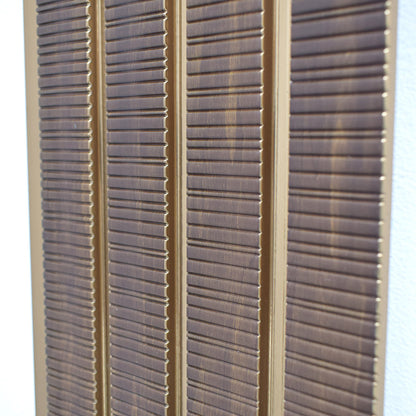 Set 2 panouri decorative, riflaj, polimer rigid, Naimeed D5473, 270x16x1cm, Maro/Auriu