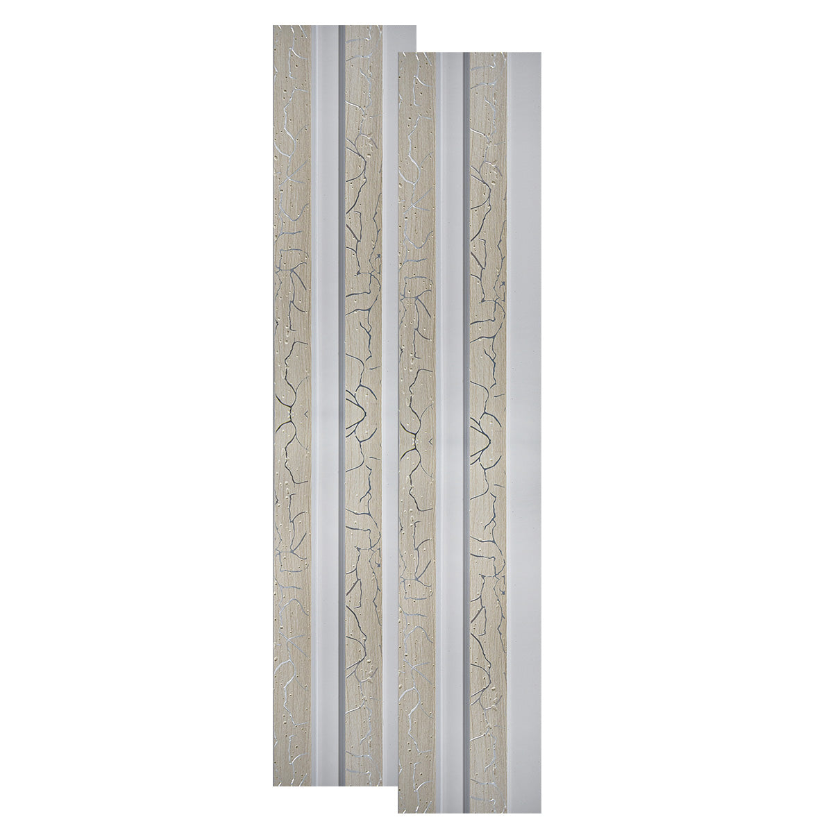 Set 2 panouri decorative, riflaj, polimer rigid, Naimeed D5474, 270x12x2cm, Alb