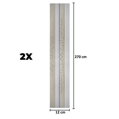 Set 2 panouri decorative, riflaj, polimer rigid, Naimeed D5474, 270x12x2cm, Alb
