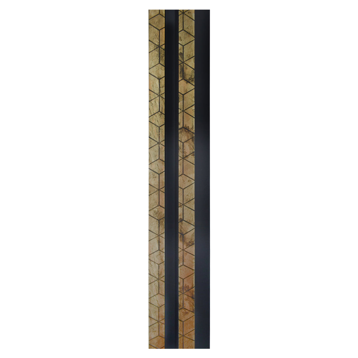 Set 5 panouri decorative, riflaj, polimer rigid, Naimeed D5475, 270x12x2cm, Negru/Auriu