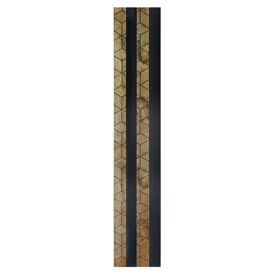 Set 2 panouri decorative, riflaj, polimer rigid, Naimeed D5475, 270x12x2cm, Negru/Auriu