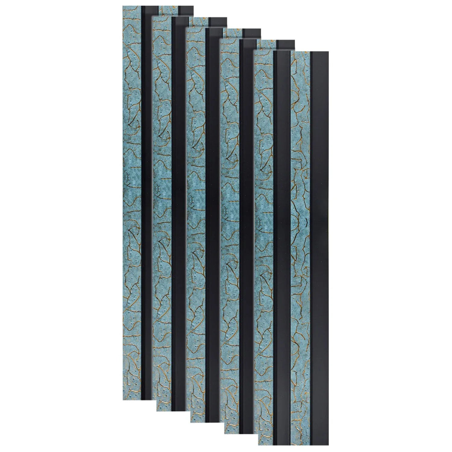 Set 5 panouri decorative, riflaj, polimer rigid, Naimeed D5476, 270x12x2cm, Turcoaz - 221.ro