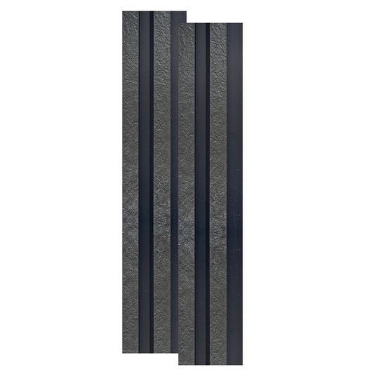 Set 2 panouri decorative, riflaj, polimer rigid, Naimeed D5478, 270x12x2cm, Negru