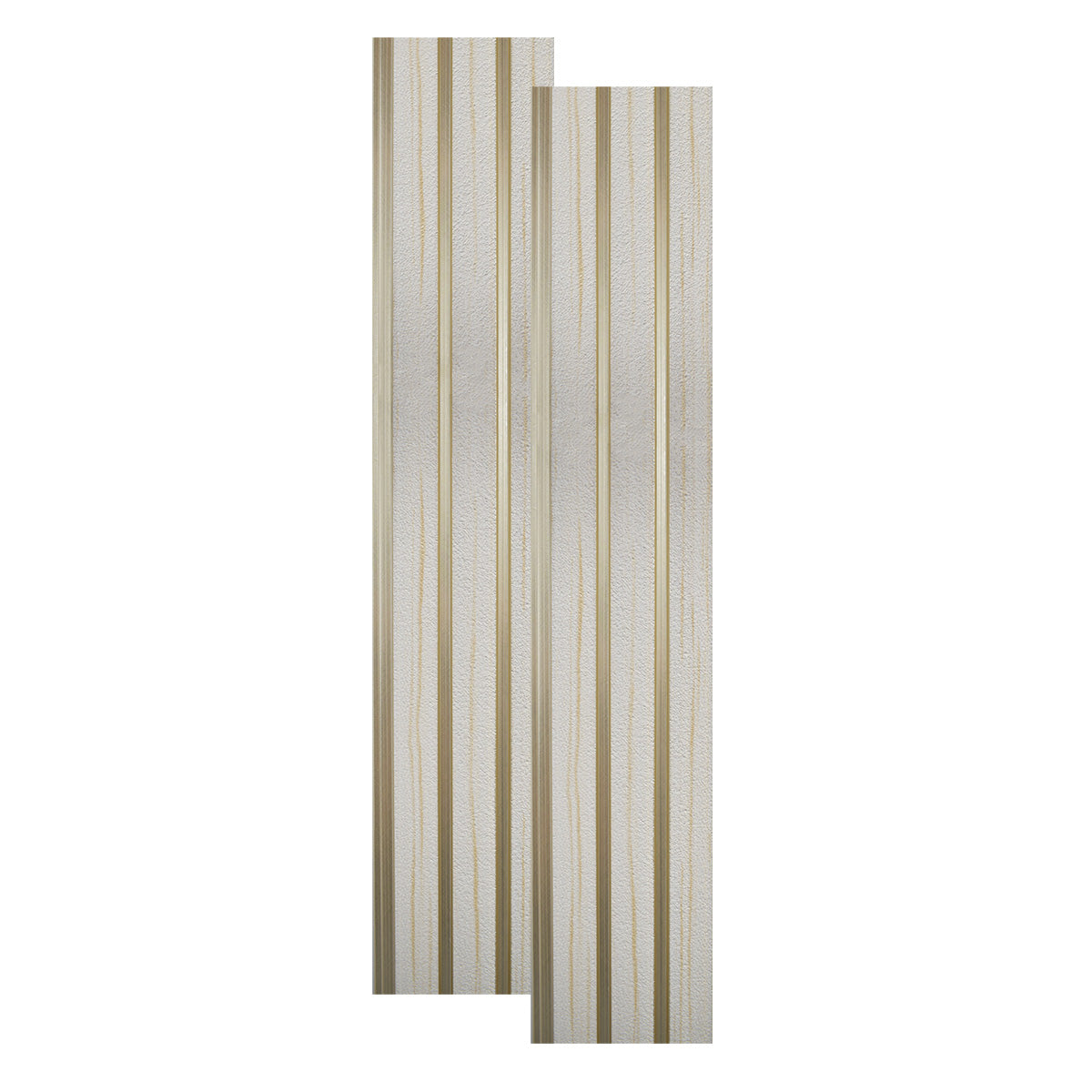 Set 2 panouri decorative, riflaj, polimer rigid, Naimeed D5479, 270x12x1cm, Alb/Auriu
